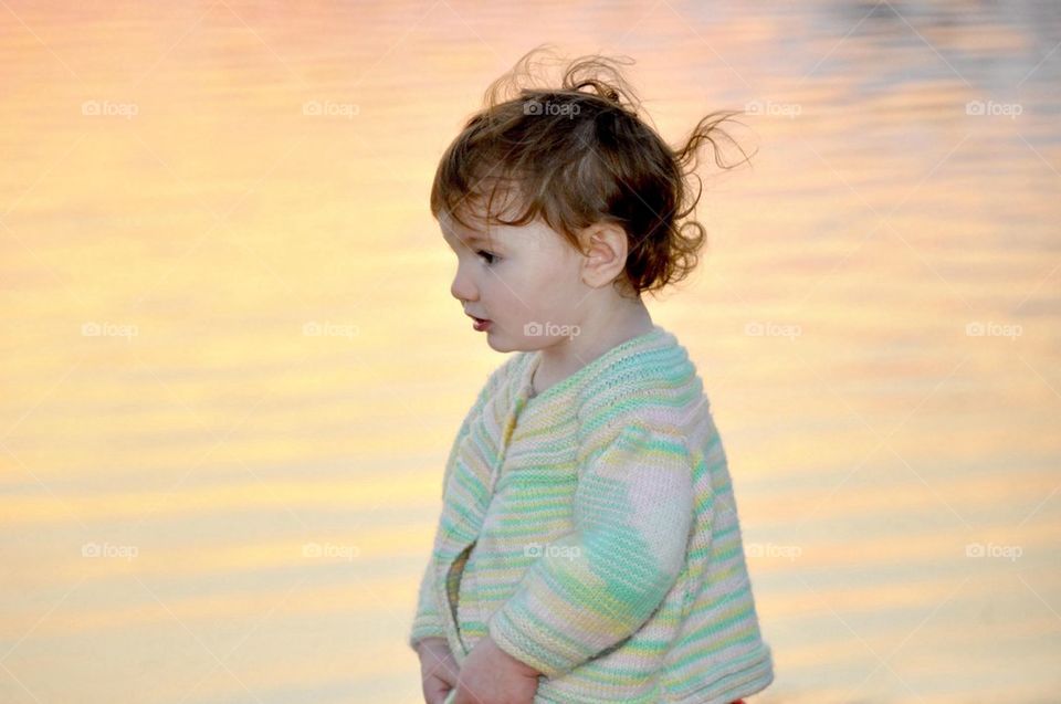 Cute Toddler at Sunset