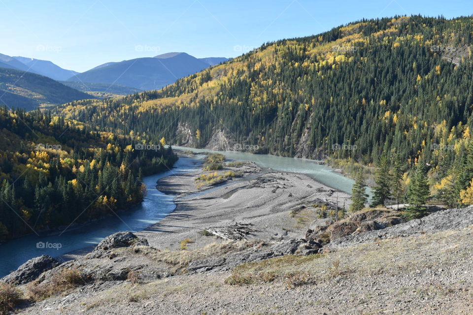 Sulphur river in fall