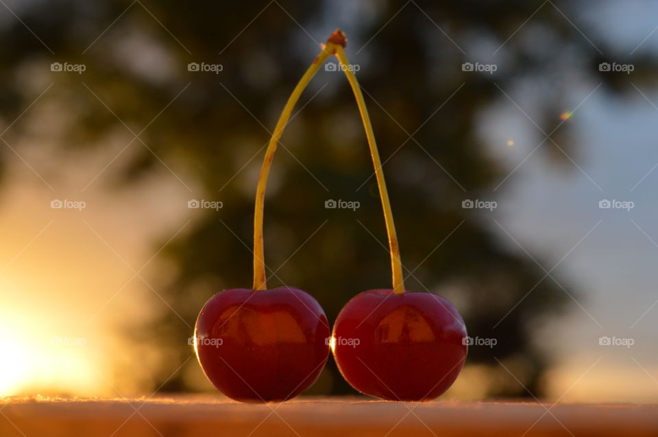 cherry in sunset