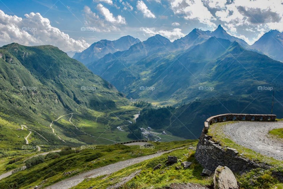 mountain pass, italian alps.