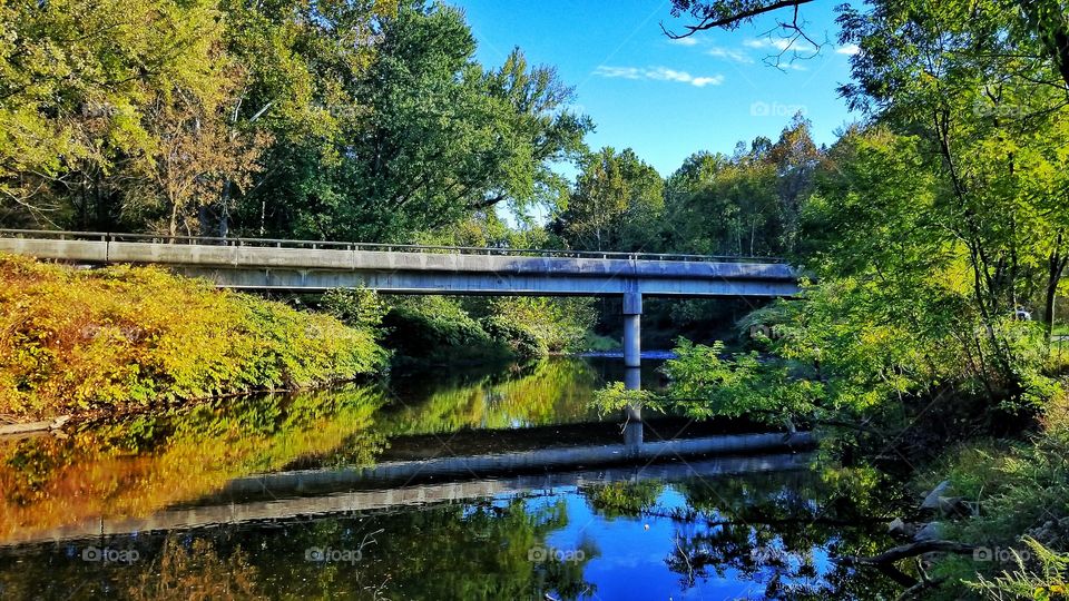 beautiful overpass on a crisp fall day