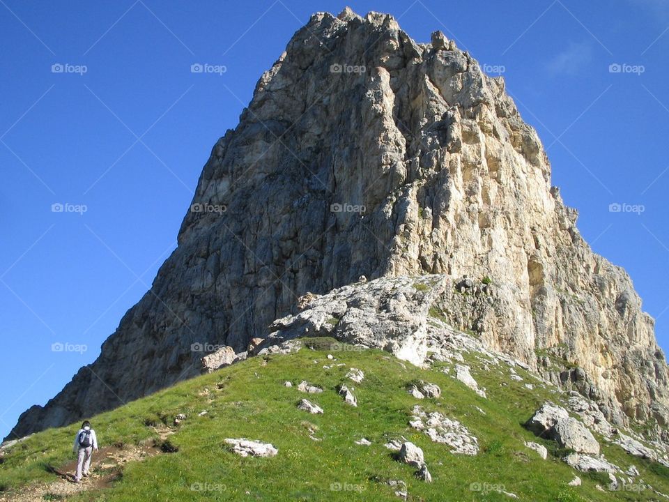 Big rock against sky