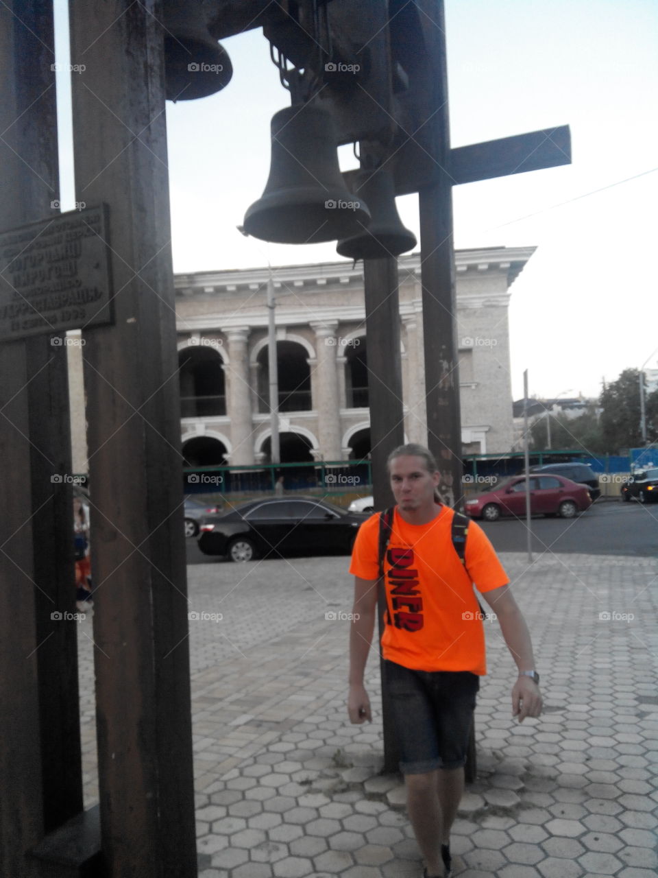 guy ring in bell. kiev Ukraine street