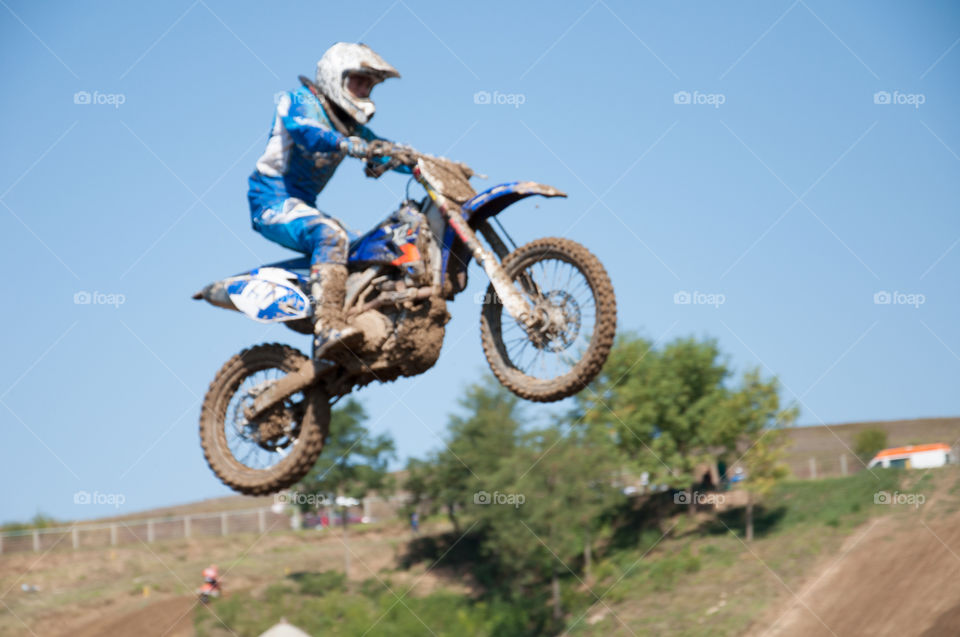 Motocross racer jump