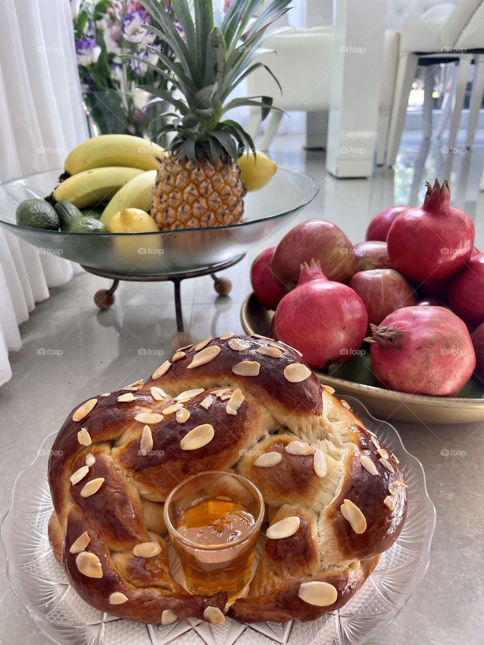 Home baked challah for Jewish new year