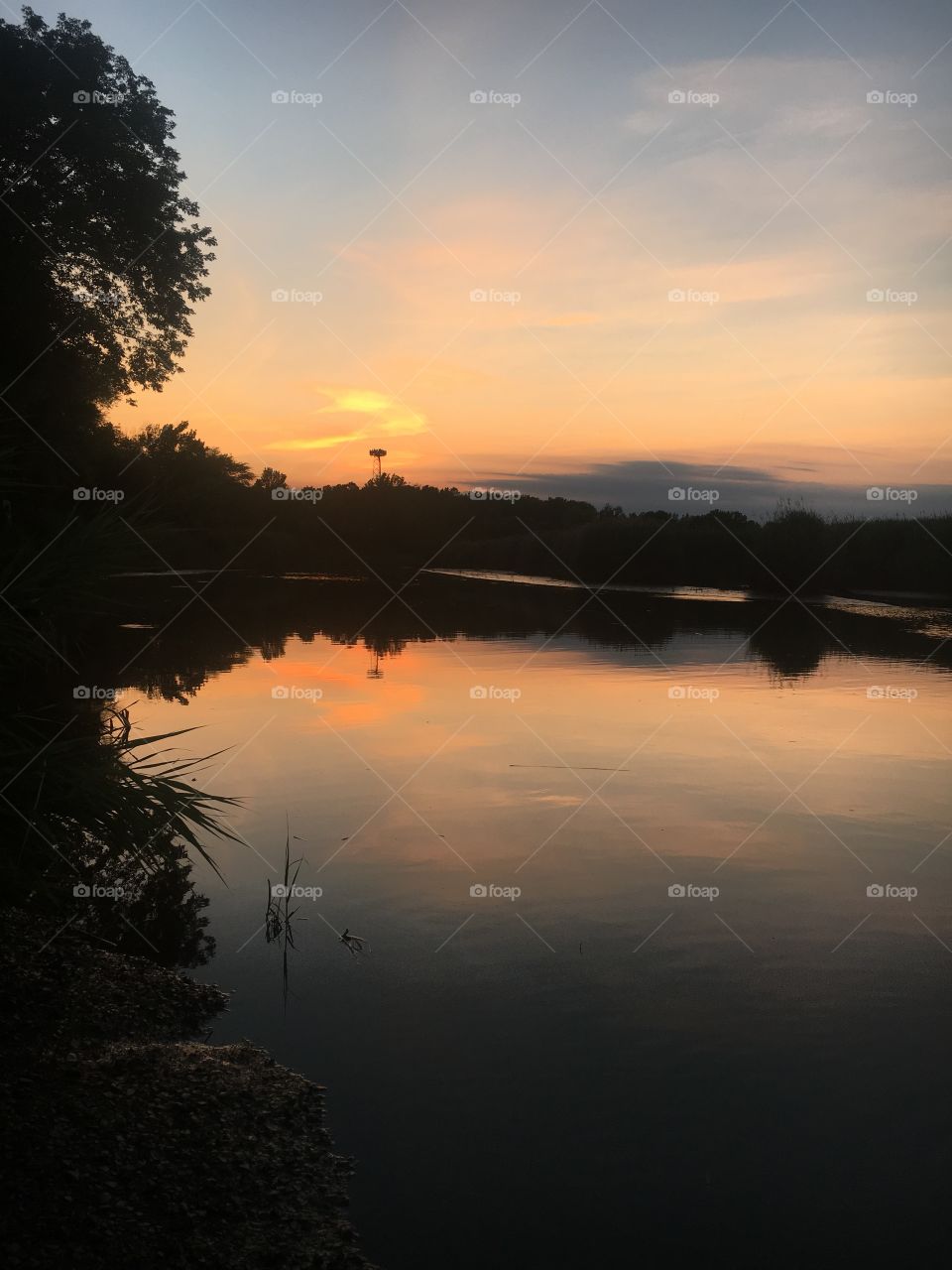 Sunset, Water, Lake, Dawn, Reflection