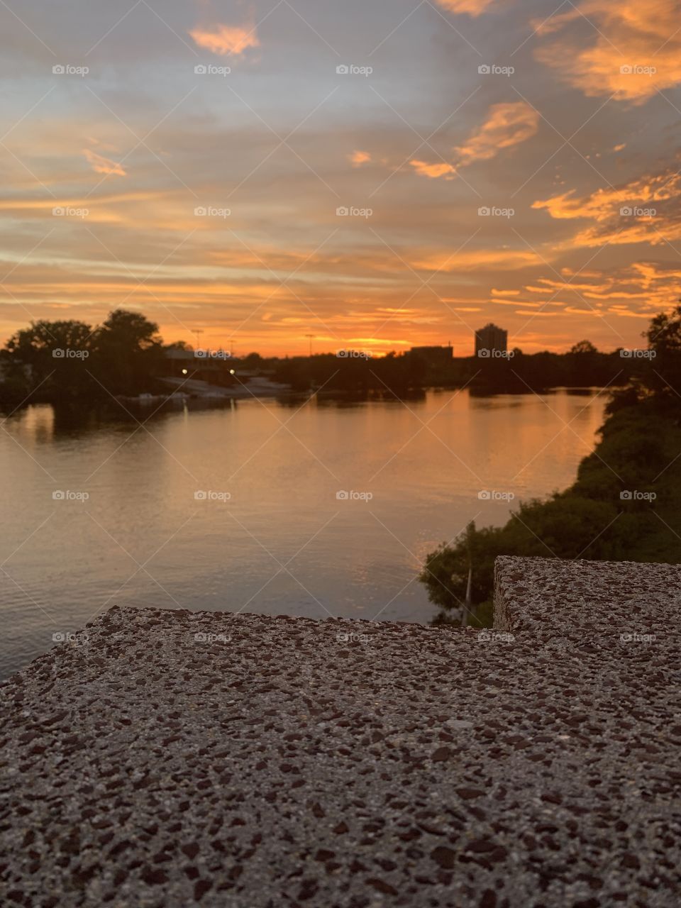 Beautiful sunset on the Charles River. 