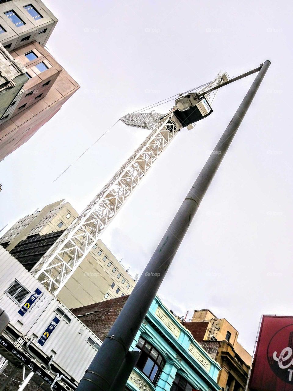 crane  /  lamp post / perspective tilted angle shot !