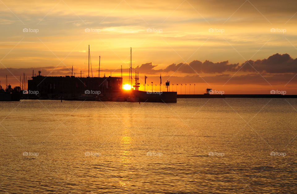 Water, Sunset, Sea, Boat, Watercraft