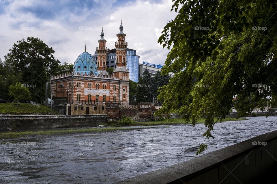 Mosque on Terek river . North Caucasus