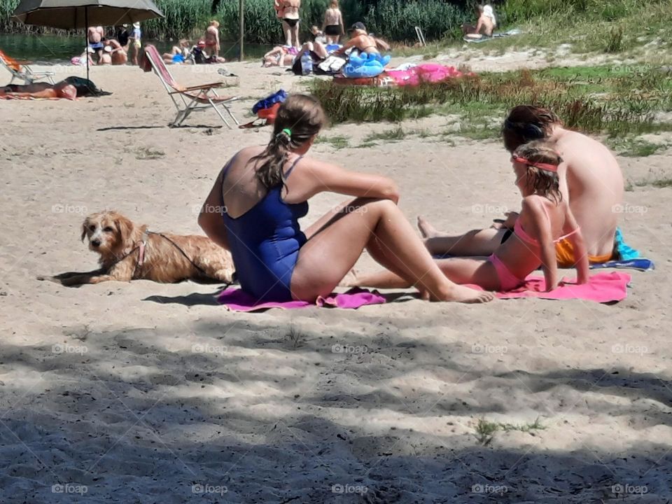 children on a summer beach