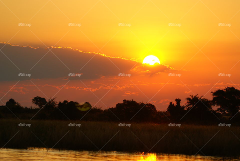 sunset over the chobe river