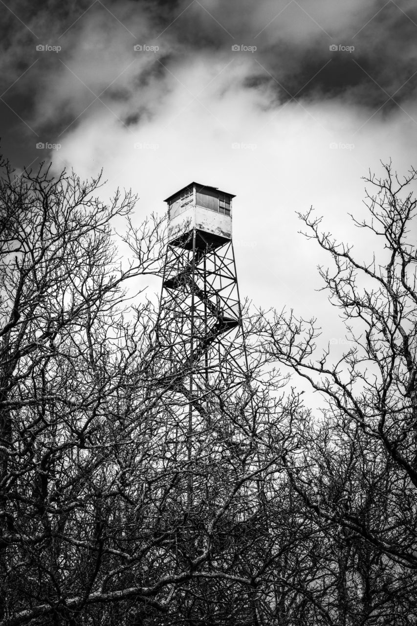 Low angle view of old tower