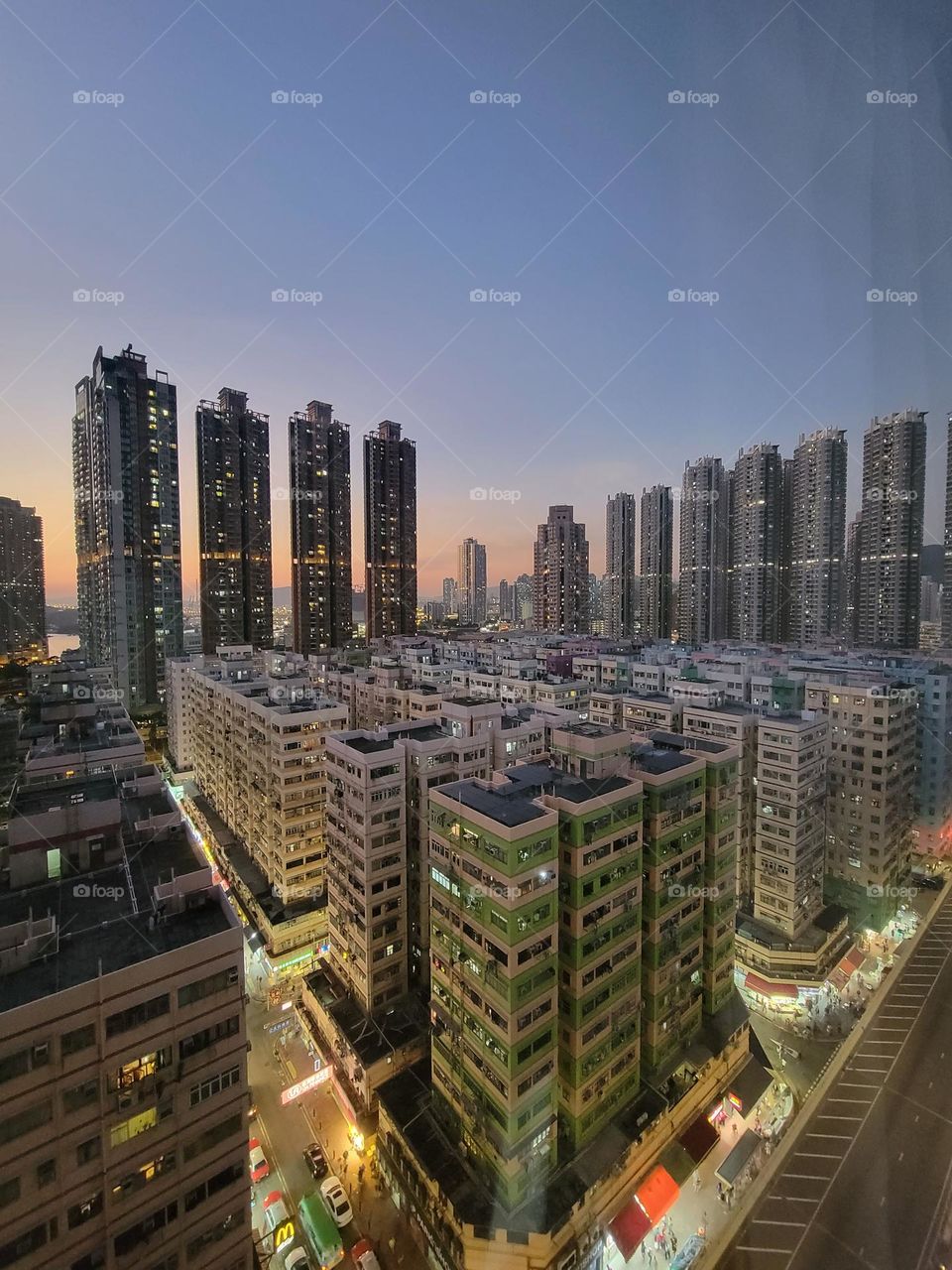 Hong Kong old meets new buildings