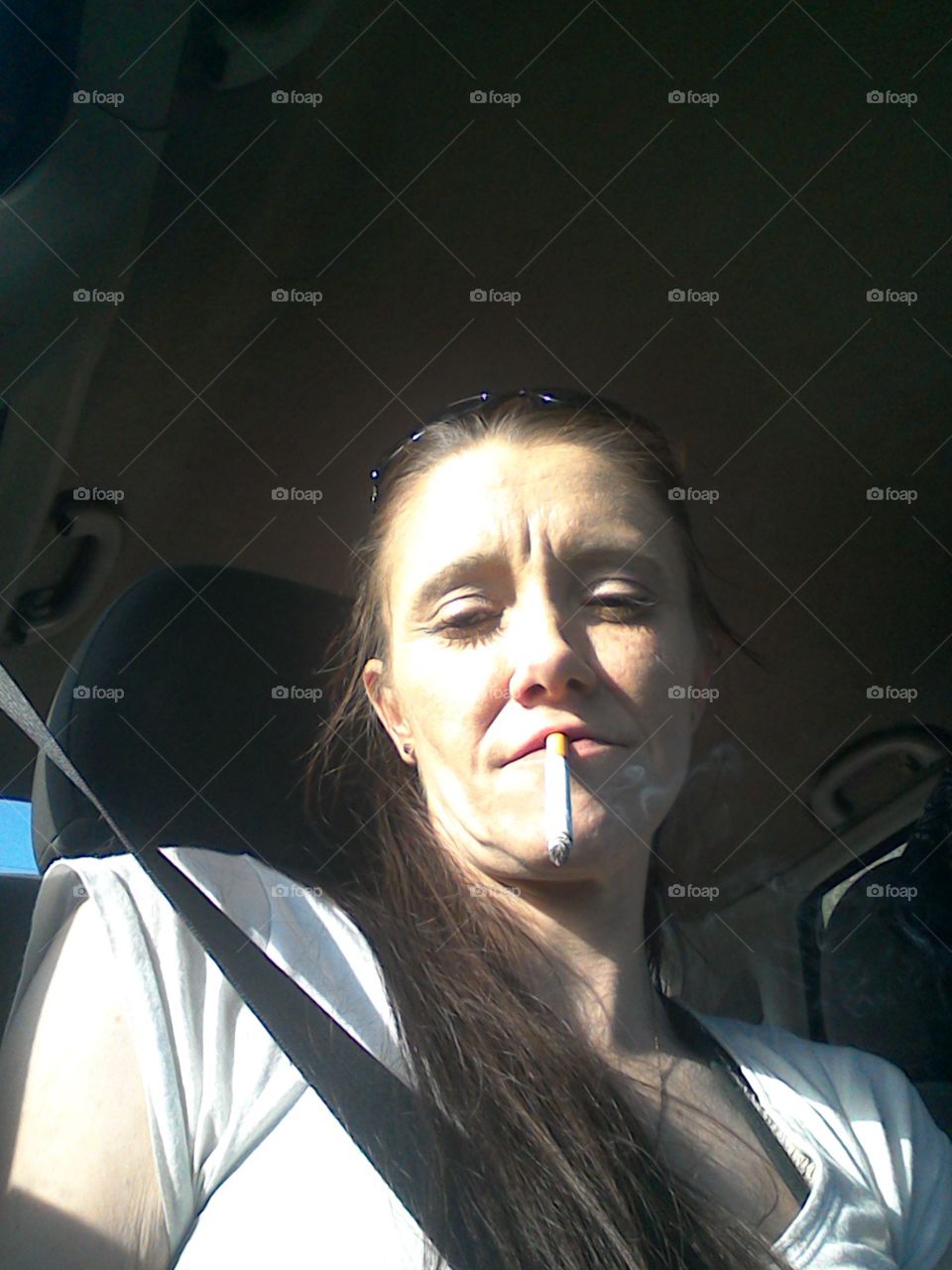 wife with cig in her mouth