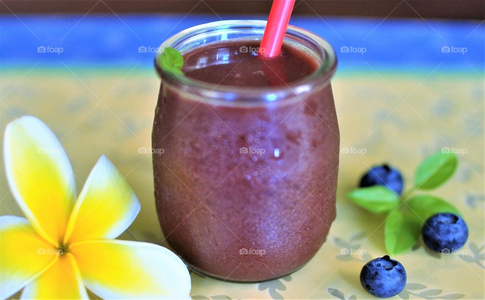 Fresh blueberry smoothie