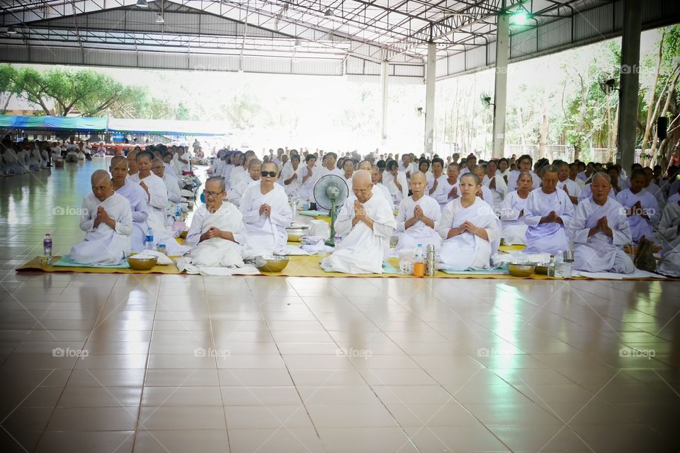 Meditation in temple 
