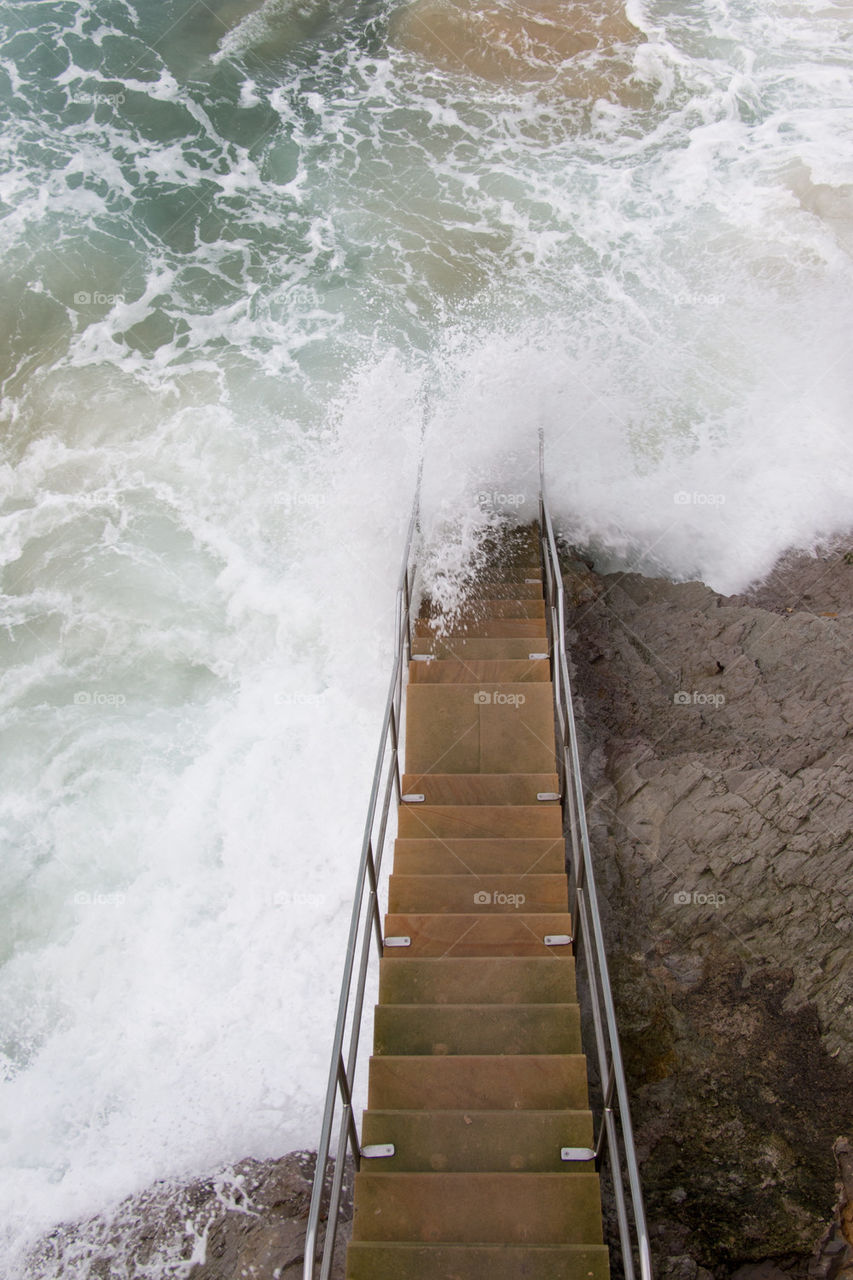 High angle view of a staircase