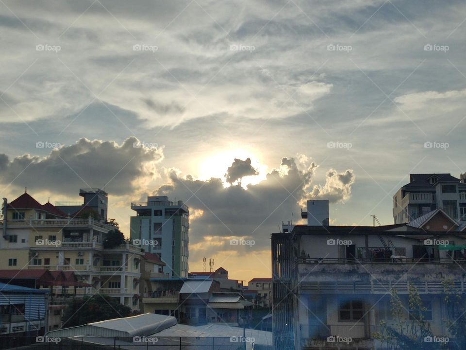 Cloudy towards sunset in my neighborhood at Prampi Makara Phnom Penh Cambodia