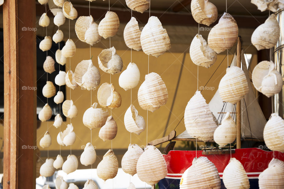 sea shells hanging. sea shells hanging as a souvenirs