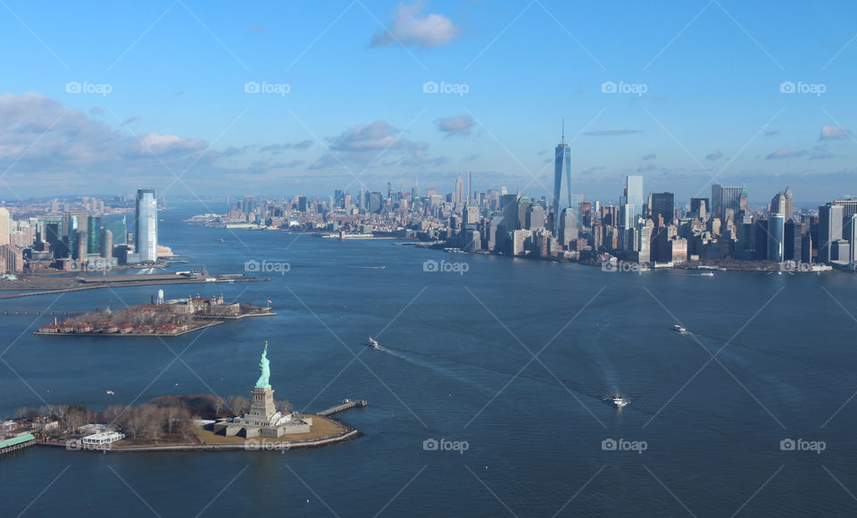 High angle view of statue of liberty