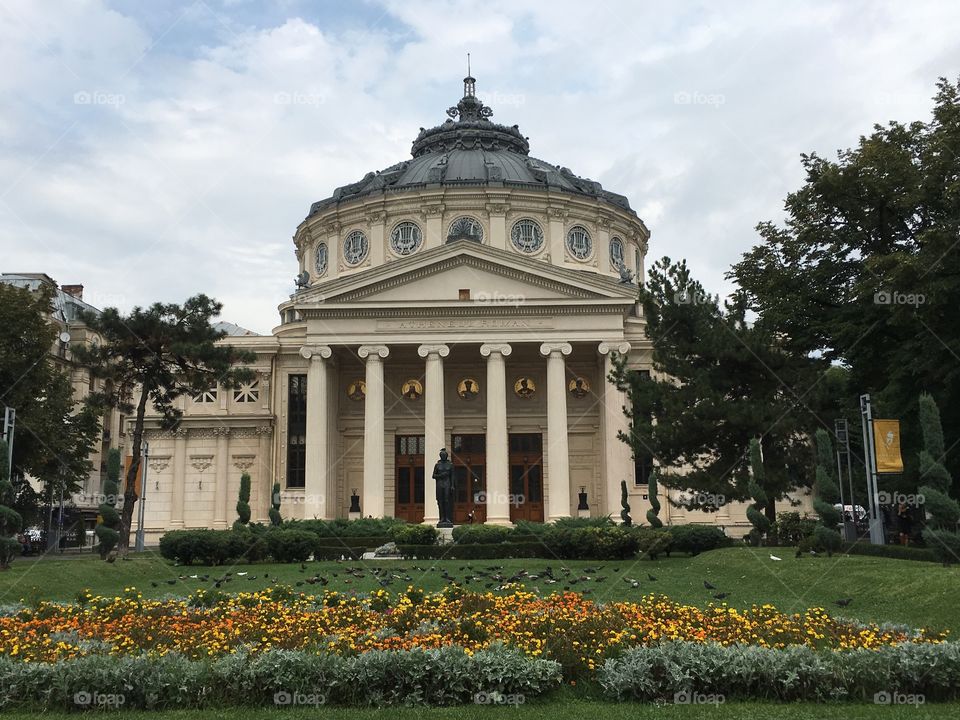 Romanian Athenaeum, old concert hall in Bucharest, Romania