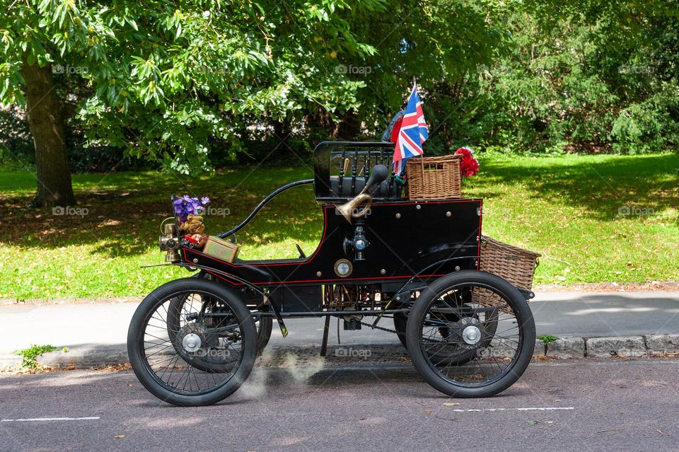 Retro steam engine car. Car with soul.