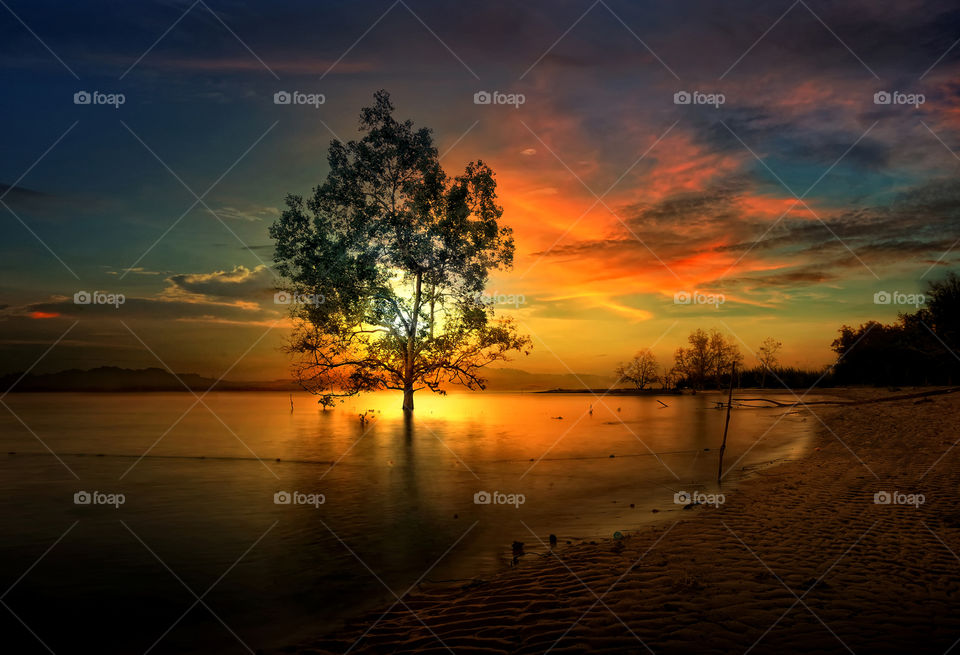 sunset at tanjung beach