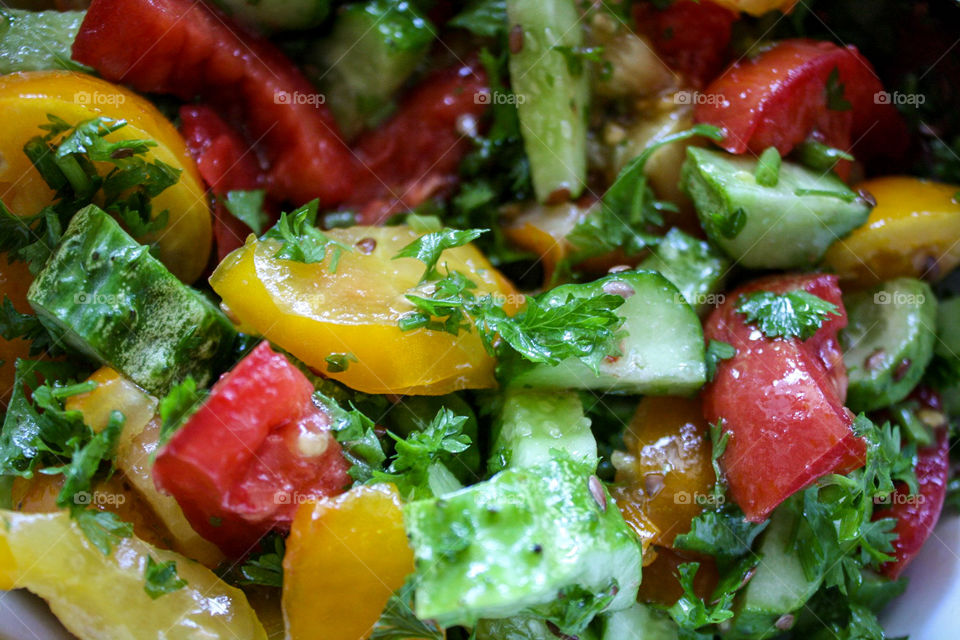 Close up of a tasty healthy salad