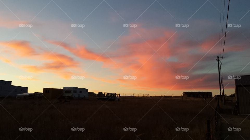 A silouetting sunset