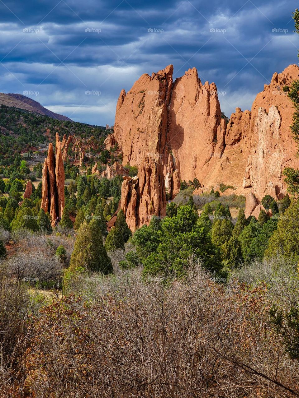 The stunning red rocks of the Garden of the Gods in Colorado