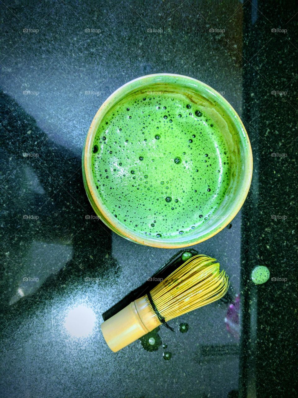 matcha in a bowl