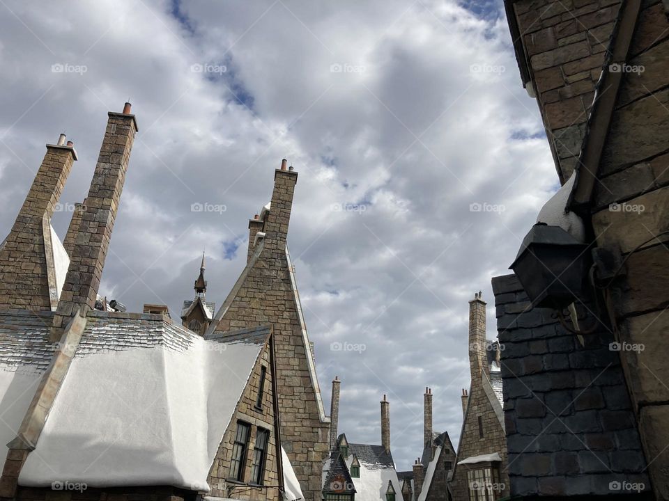 Hogsmeade Chimneys at Universal in Orlando, Fl. January 2022. CM Photography 2022.  