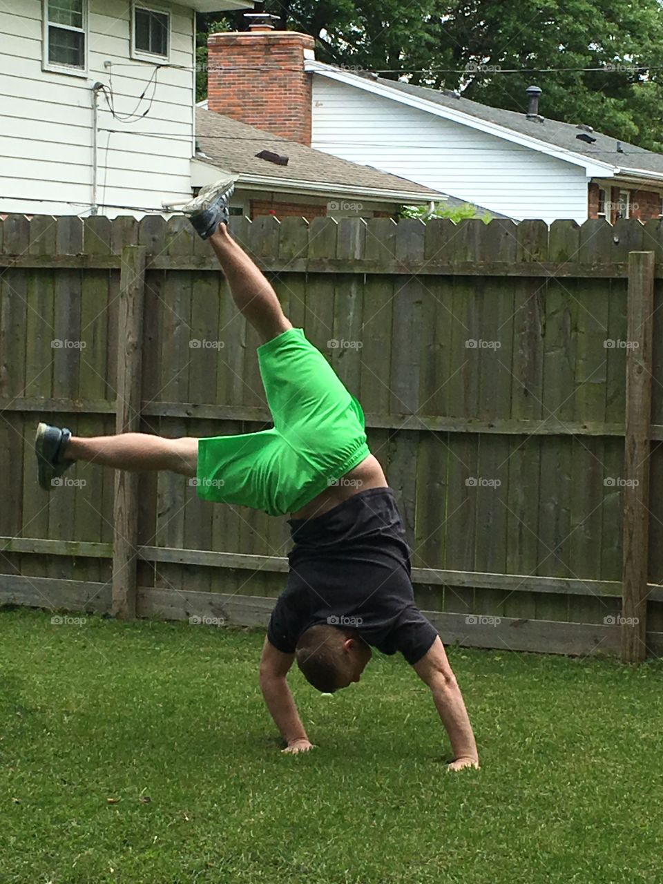 Start of a backflip routine