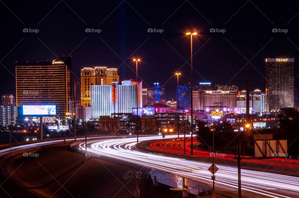 Vegas traffic light streaks