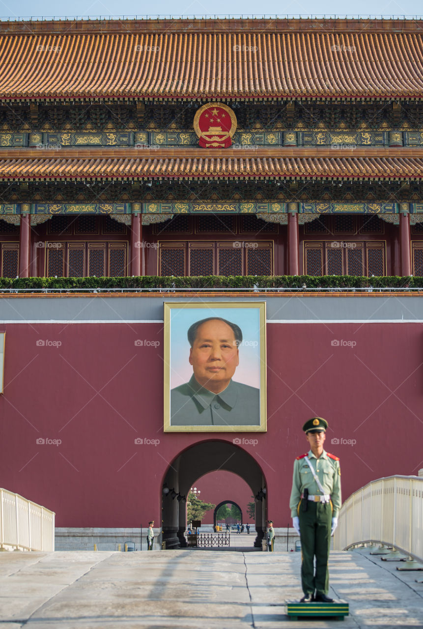 China, Beijing, forbidden City, Mao picture,  main gate