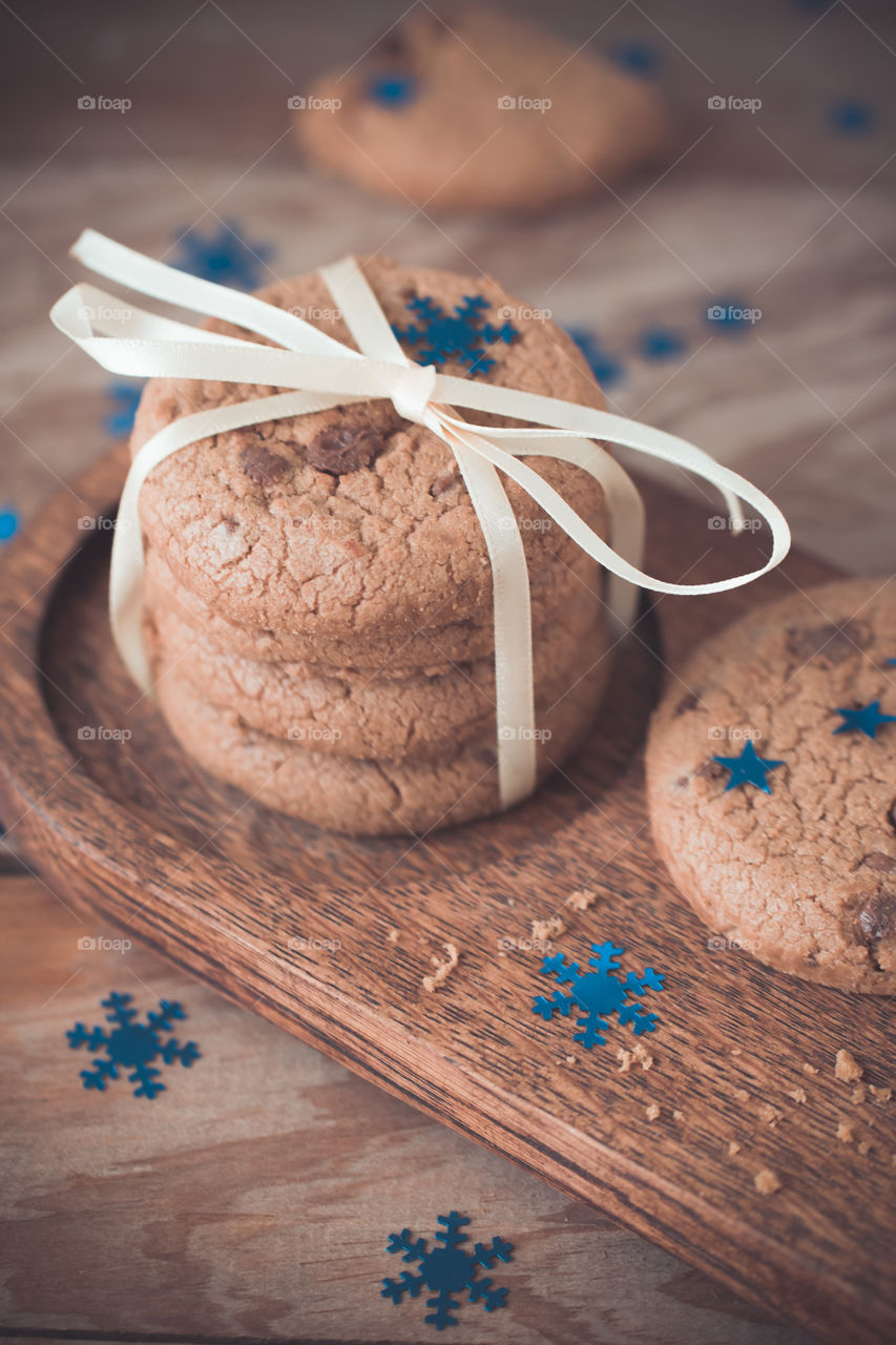 Chocolate crisp cookies christmas