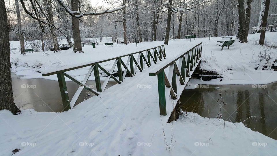 bridge in winter view