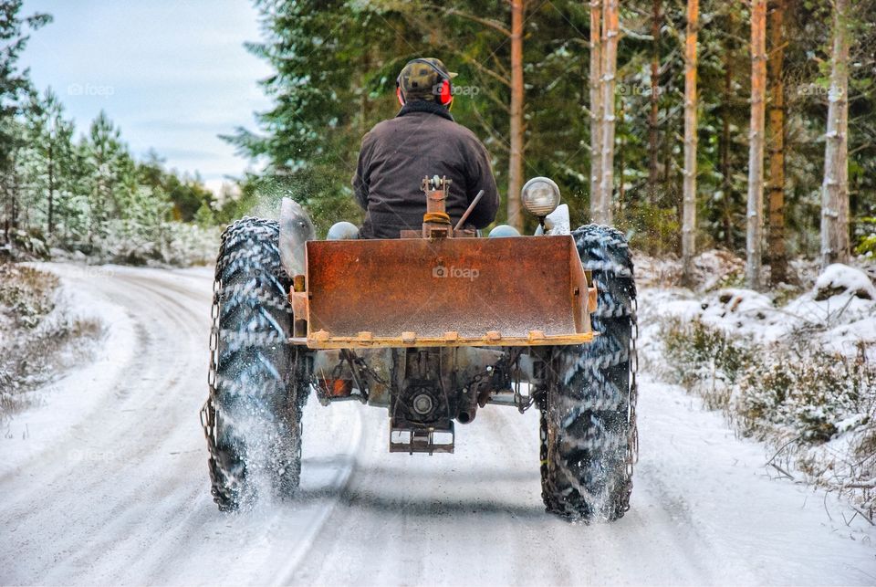 Tractor on the road