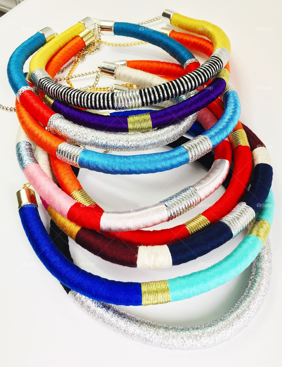 Colorful handmade rope necklaces with a minimalist style