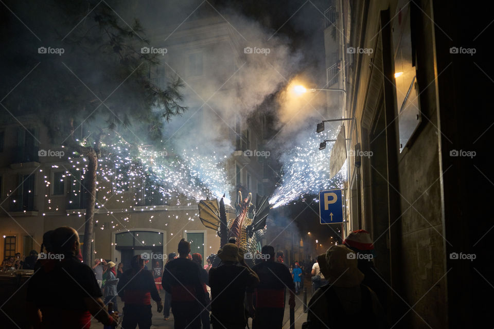 Correfoc de les Festes de Gracia. Barcelona. 