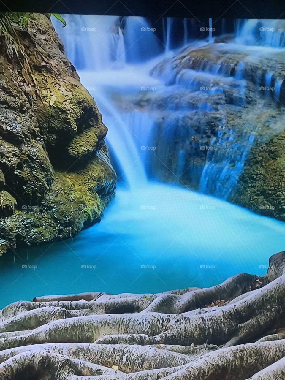 Blue waterfall