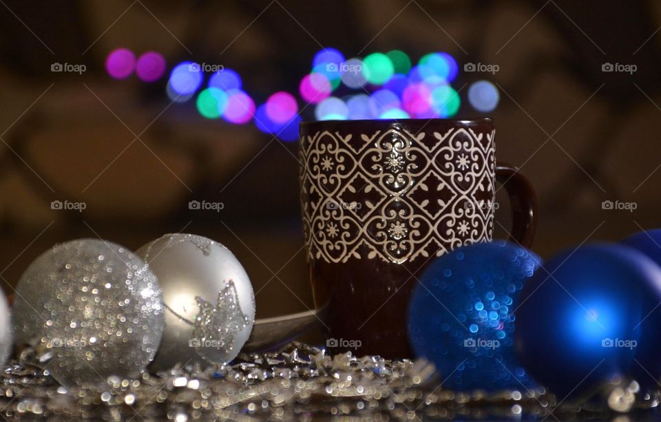 light star from coffee mug/ cup- vintage effect