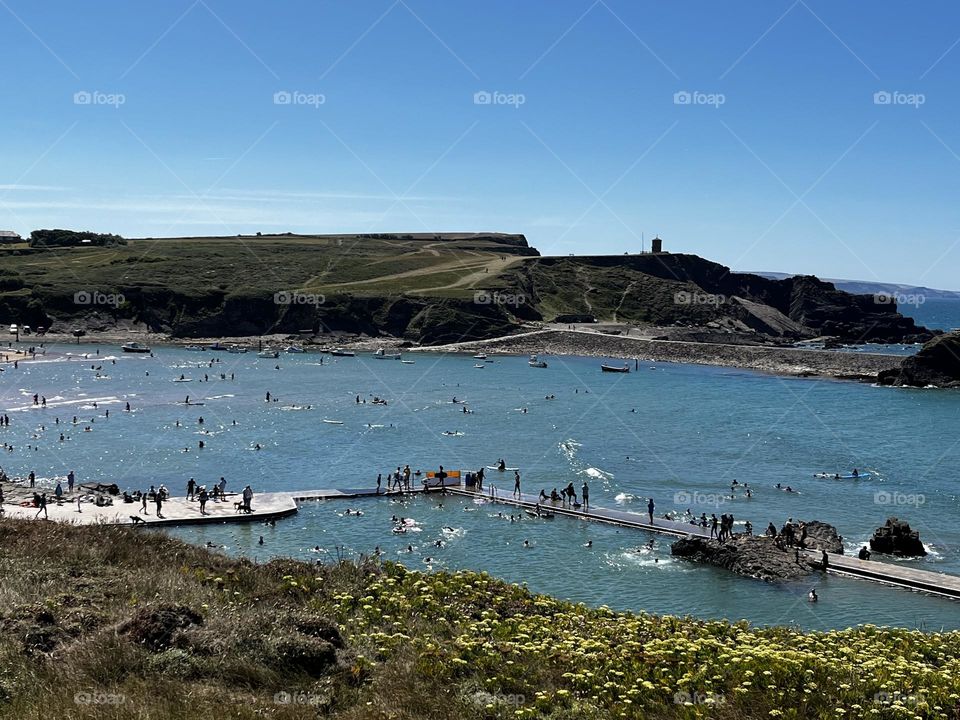 A close up of a Devon beach