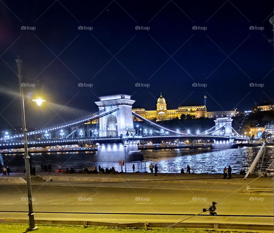 Evening bridge, all in light