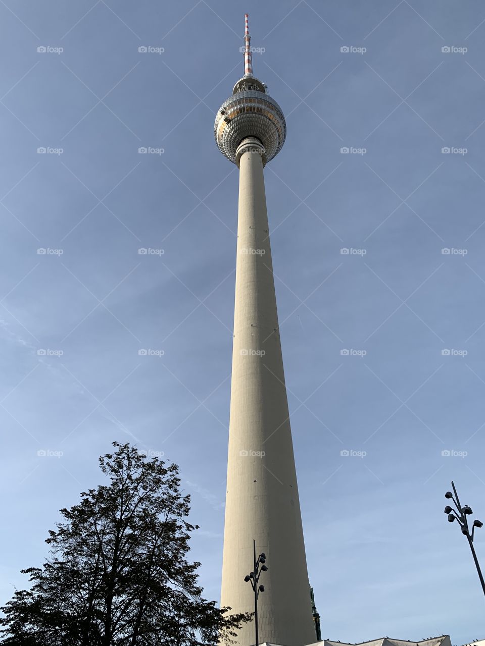 The Berlin Tower with a blue sky for a background 