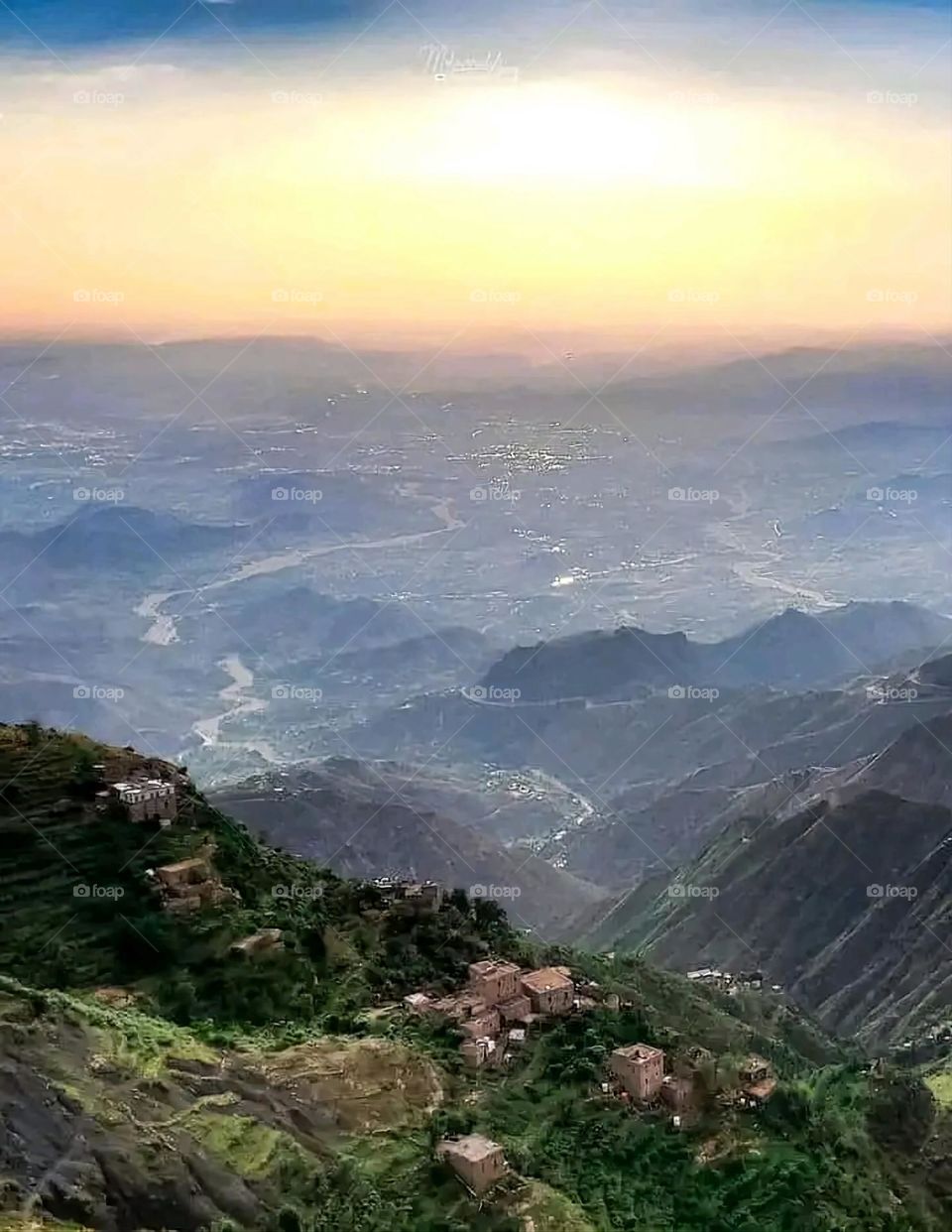 Glory be to God, the magnificent and picturesque view and the natural green trees are a view that is nothing more wonderful than it