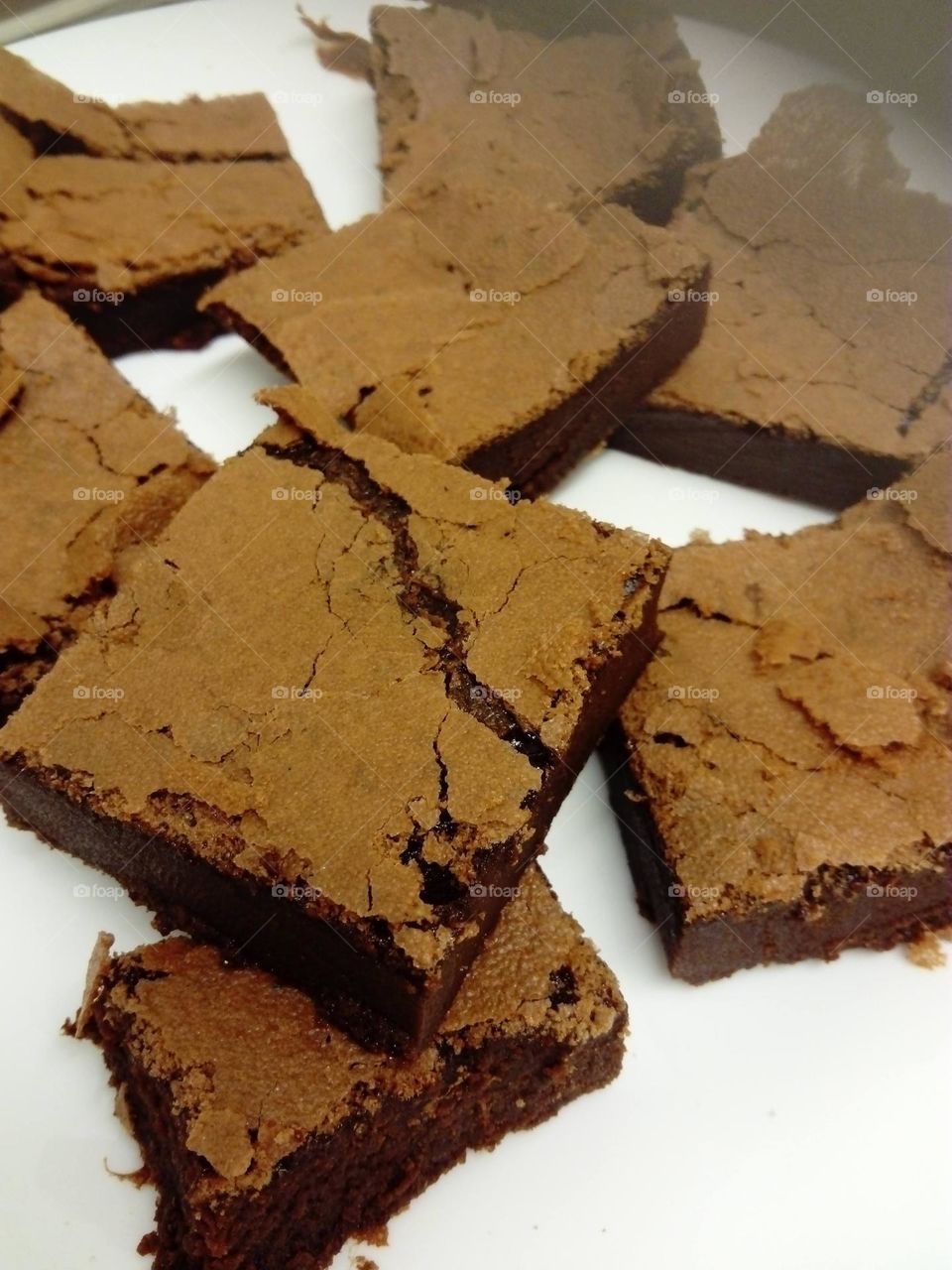 Homemade brownies.