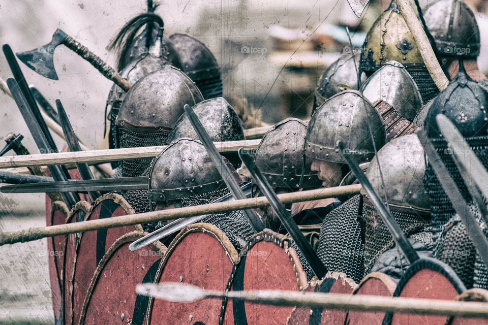 Modern slavic warriors in the battle.