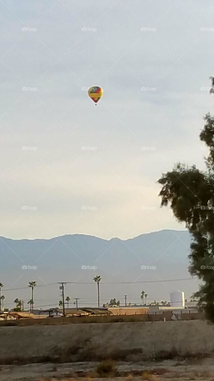 hot air balloon at Coachella